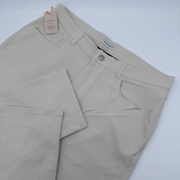 Peter Millar Men's eb66 Performance Five-Pocket Golf Pant, Size W35 x L30, Stone - Picture 1 of 16